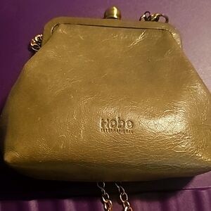 Hobo International Crossbody Coin Bag, Army Green, Leather, Pull-up Clasp Closur